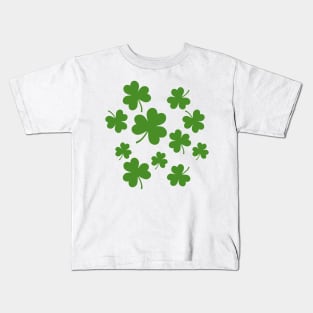 St Patrick's Day Shamrock Clover Pattern Kids T-Shirt